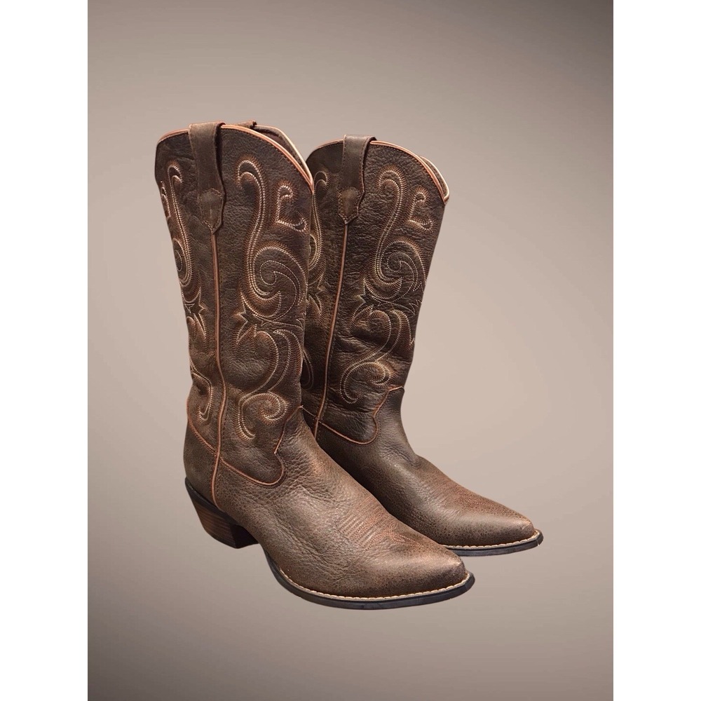 Durango Crush Women's Brown Leather 13" Western Rodeo‎ Cowboy Boots 9.5 RD3593